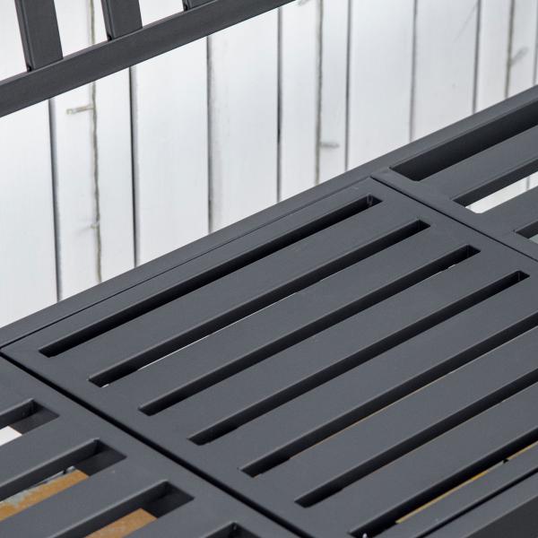 Gartenbank mit ausziehbarem Tisch Metall Schwarz - Palo24