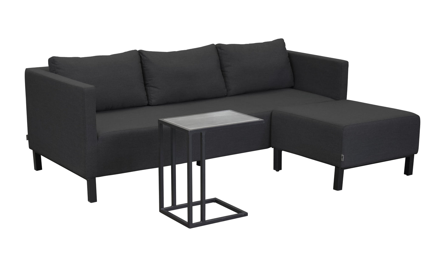 3tlg. Gartenlounge Set Anthrazit/Sooty