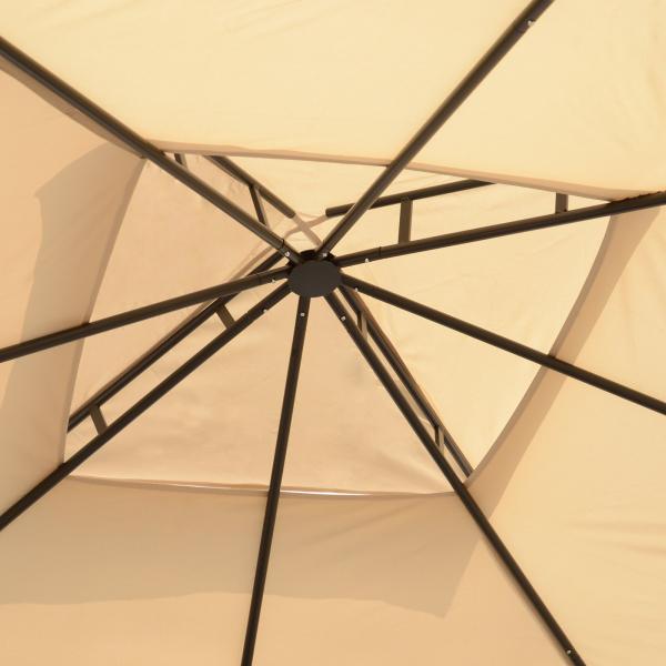 Gartenpavillon Festzelt Partyzelt wetterfest Zelt mit 4 Ablagen Beige 3 x 3 m