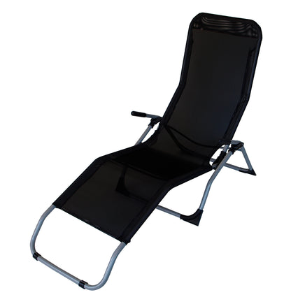 Canapé de santé SYLT, acier + tissu synthétique noir, pliable