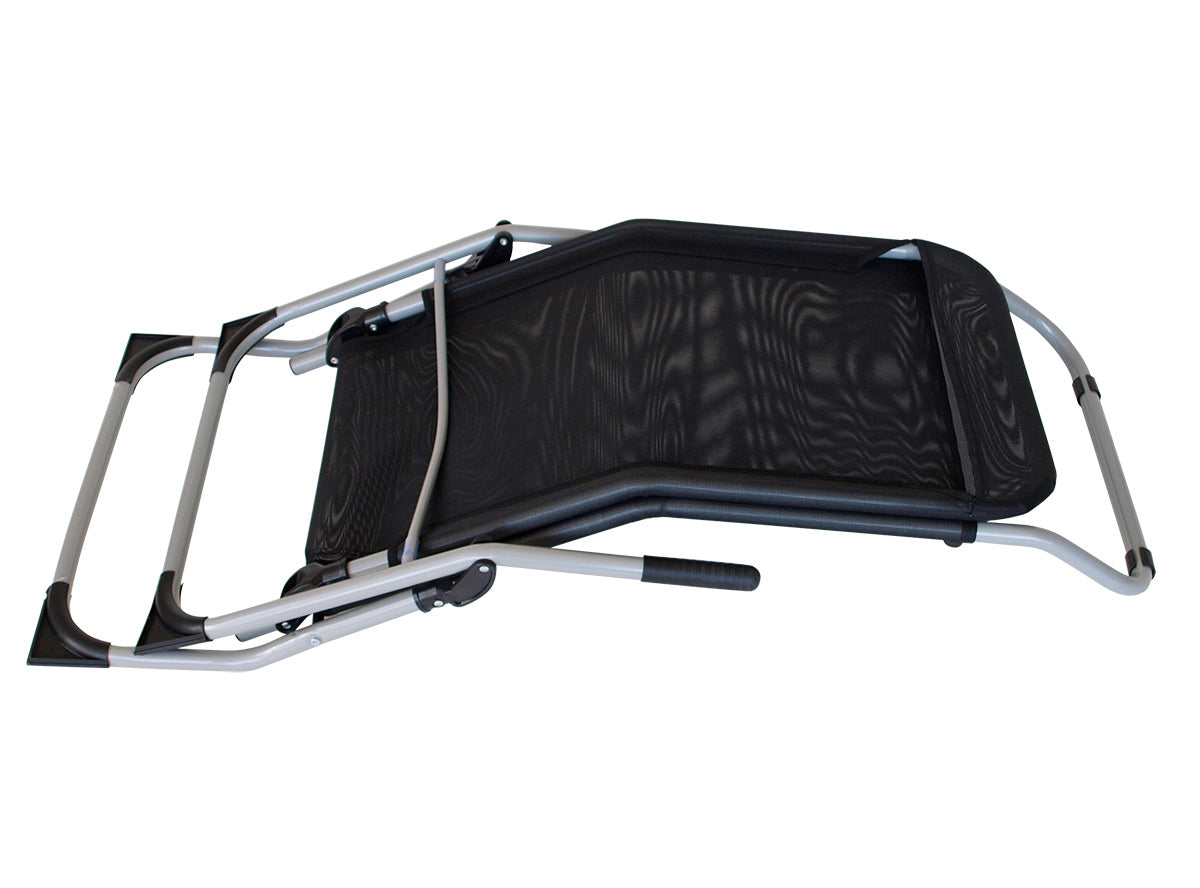 Canapé de santé SYLT, acier + tissu synthétique noir, pliable