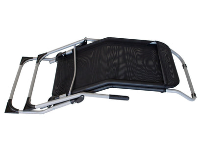 Canapé de santé SYLT, acier + tissu synthétique noir, pliable