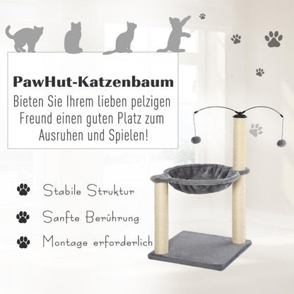 Kratzbaum Katzenbaum Kletterbaum mit Spin-Ball Grau