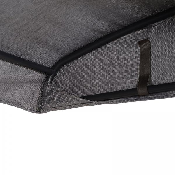 Hollywoodschaukel 3-Sitzer Gartenschaukel Verstellbares Dach Textilene Grau