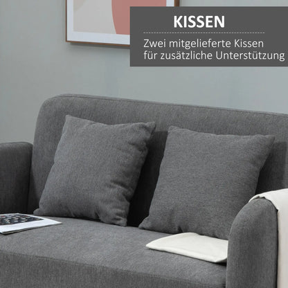 Doppelsofa Polsterung mit Kissen Stoff einstellbare Höhe der Fussrasten