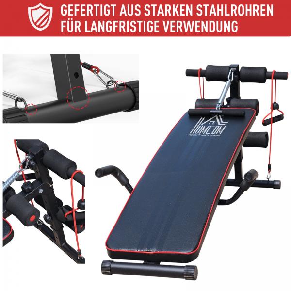 Sit Up Bank Bauchtrainer Trainingsbank Widerstandsbänder Stahl