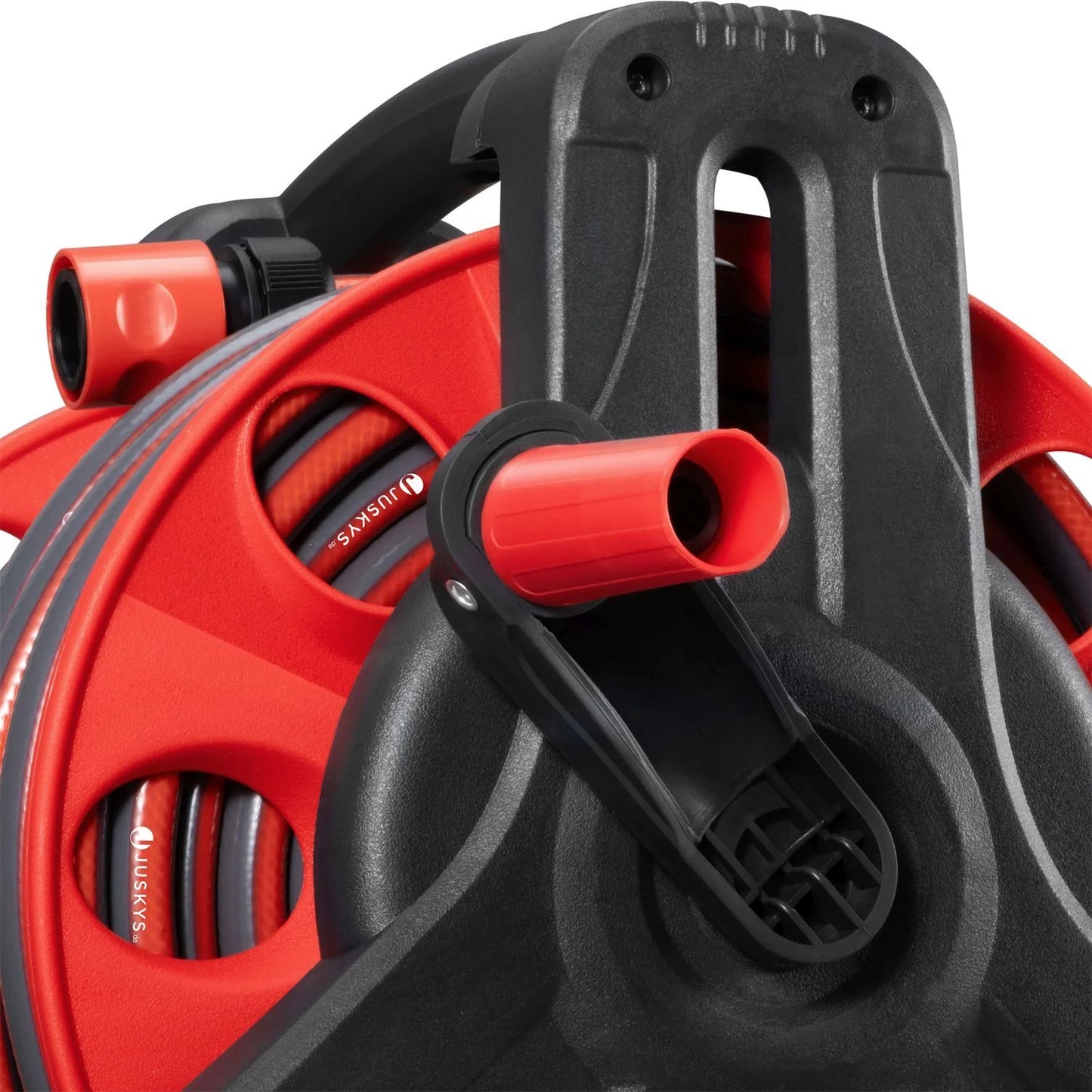 Enrouleur de tuyau mobile Basic 30 m en rouge Avec douchette multifonctionnelle