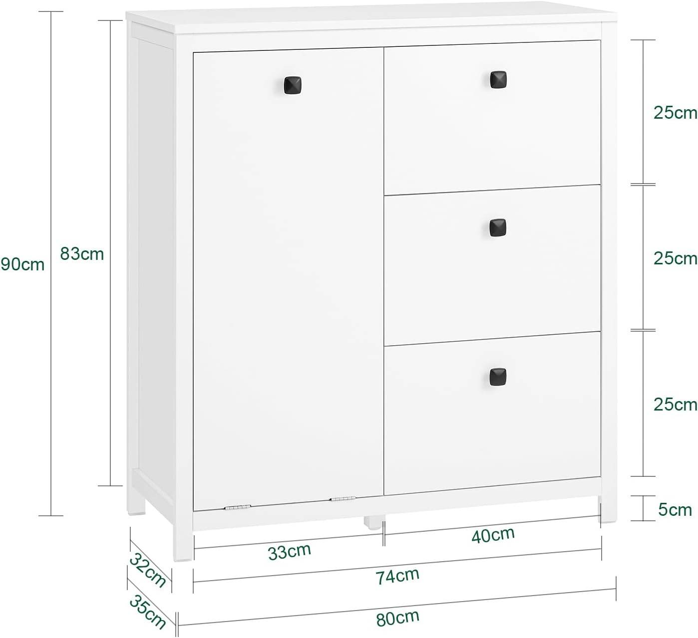 Wäscheschrank mit Wäschesack | Badschrank | Wäschekorb | Badkommode | Weiss - Palo24