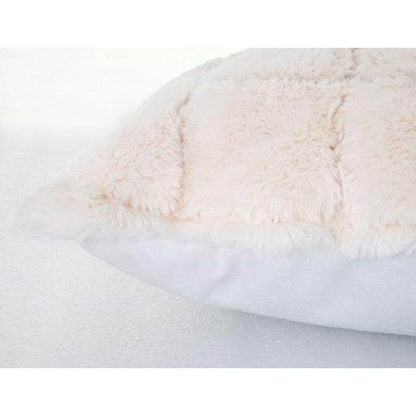 Set Wohndecke + Deko-Kissen Karo, Kuscheldecke Sofadecke Zierkissen+Füllung, flauschig Fellimitat - Palo24