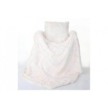 Set Wohndecke + Deko-Kissen Karo, Kuscheldecke Sofadecke Zierkissen+Füllung, flauschig Fellimitat - Palo24