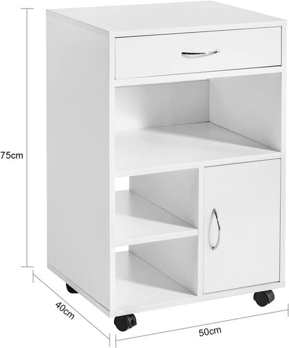 Druckertisch mit Schublade | Beistelltisch | Couchtisch Weiss FBT106-W