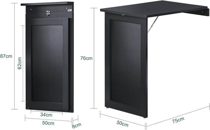 Wandtisch mit Tafel | Klapptisch | Esstisch | Memoboard | Hellgrau | FWT20-SCH - Palo24