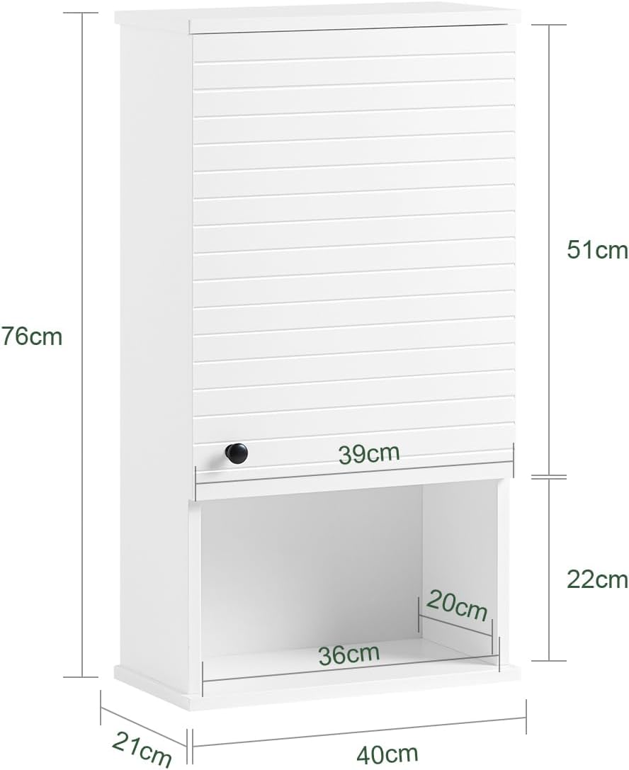 Hängeschrank Bad | Wandschrank | Medizinschrank | Weiss BZR25-W