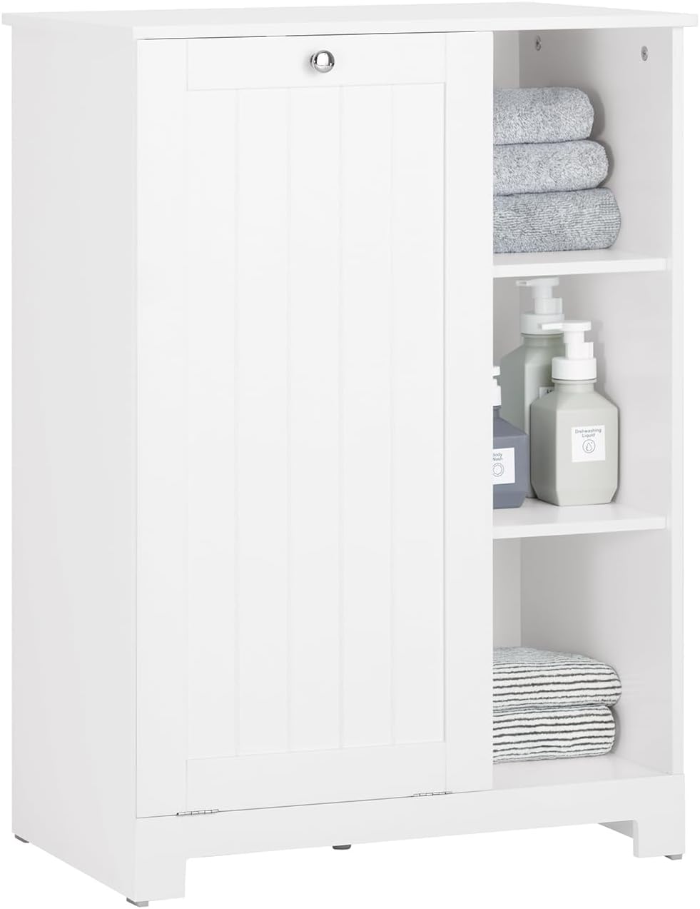 Wäscheschrank mit Wäschesack | Wäschesammler | Wäschekorb | Weiss BZR105-W