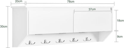 Wandgarderobe | Hängeregal | Flurgarderobe Weiss FHK24-W