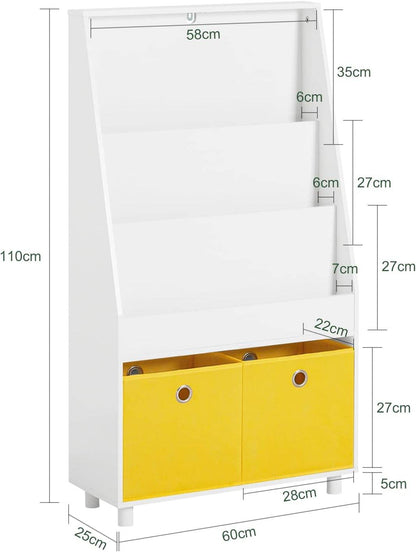 Kinderregal mit Boxen | Bücherregal | Spielzeugregal | Weiss KMB69-W - Palo24