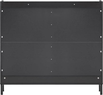 Schuhkipper mit 4 Klappen | Schuhschrank schmal | Schuhkommode Schwarz - Palo24