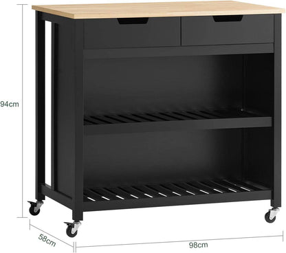 Kücheninsel | Küchenschrank | Küchenwagen | Schwarz-Natur - Palo24