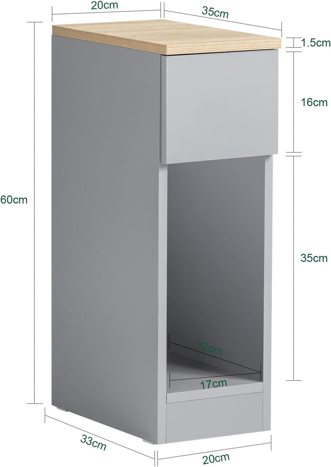 Nachttisch mit Schublade | Couchtisch | Sofatisch | Beistelltisch | FBT111-HG