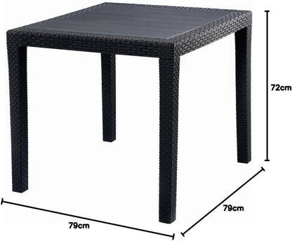 Gartentisch KING 79x79cm, Kunststoff anthrazit grau