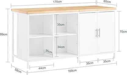 Kücheninsel | Sideboard | Küchenschrank | Kommode | Bartisch | Weiss-Natur - Palo24