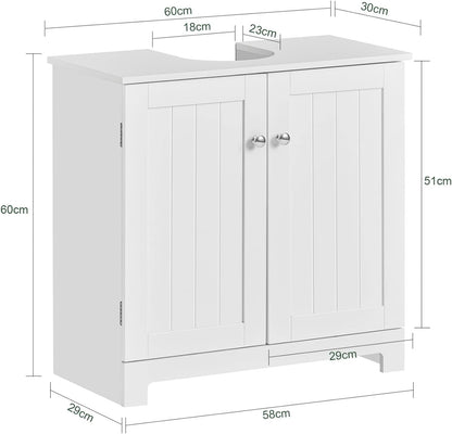 Waschbeckenunterschrank | Badezimmerschrank Weiss Badmöbel | BZR18-II-W