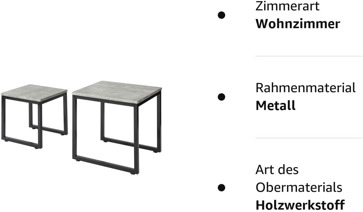 2 Satztische | Sofatisch | Couchtisch grau | FBT42-HG