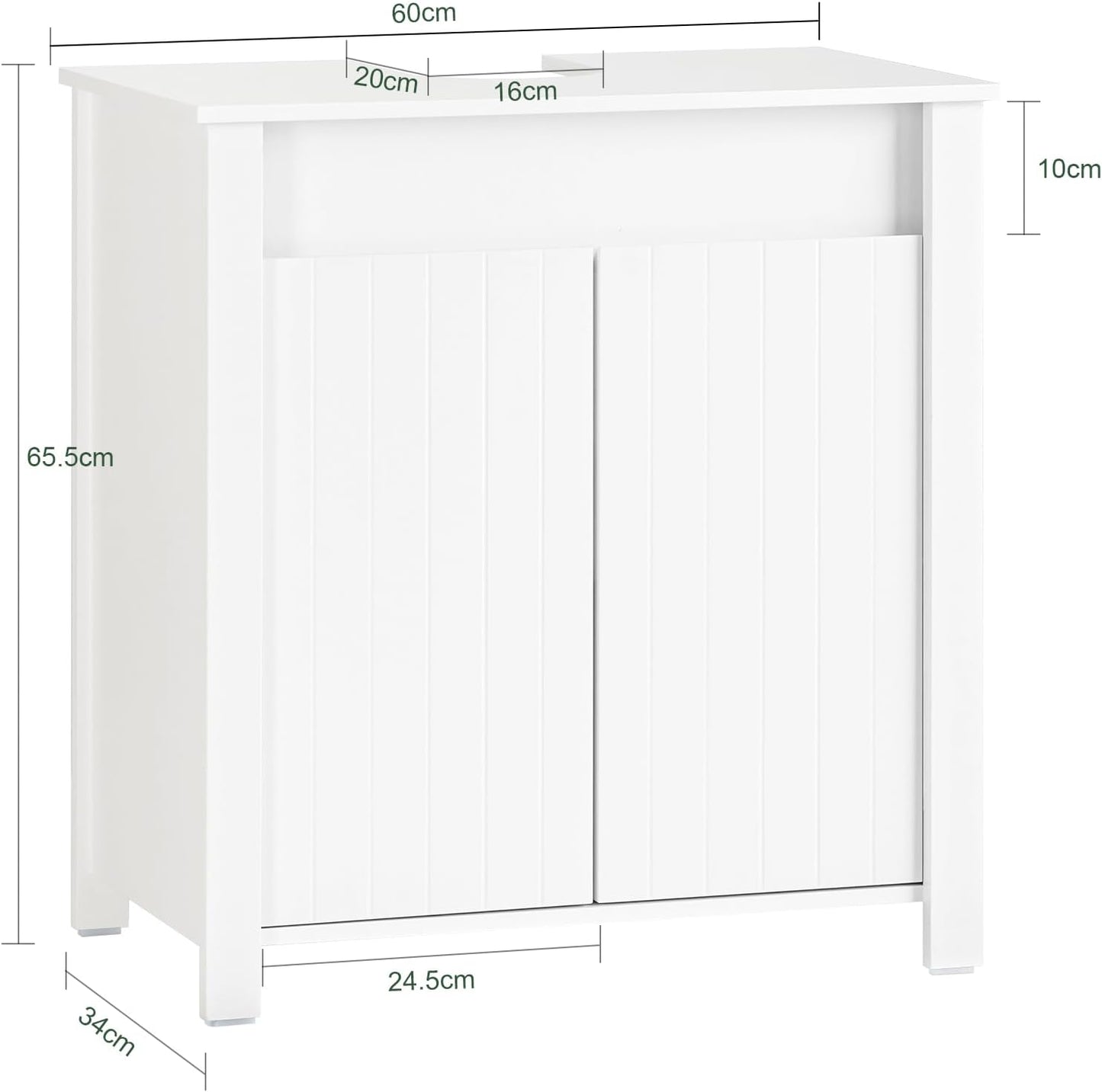 Waschbeckenunterschrank | Badschrank | Waschtisch | Weiss BZR101-W