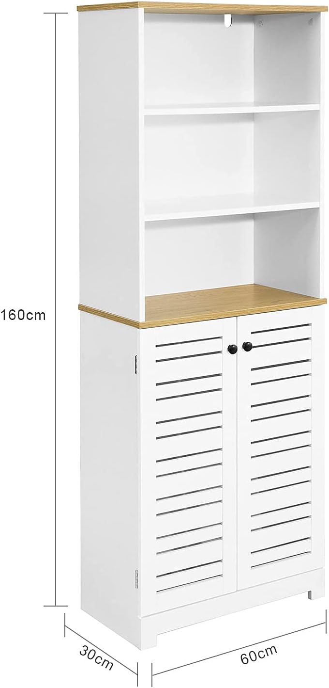 Badezimmer Hochschrank | Badschrank Weiss Badezimmermöbel | BZR44-W