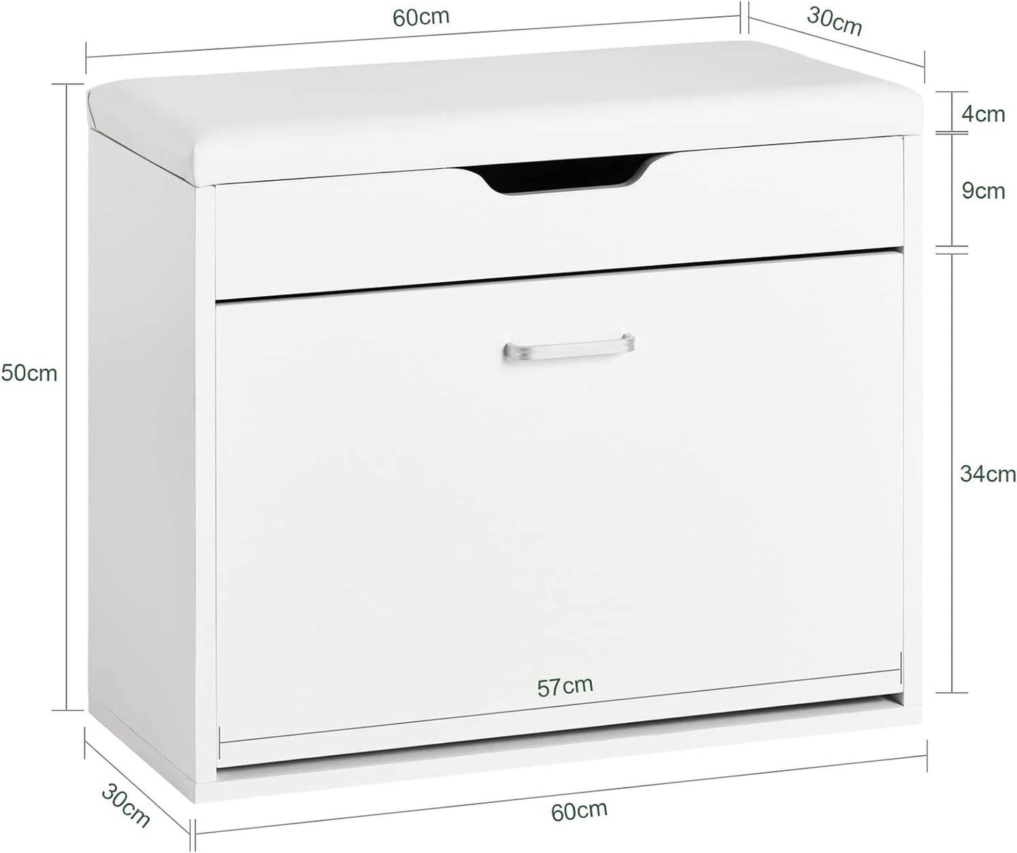 Schuhkipper | Schuhbank mit Sitzkissen | Weiss FSR95-W - Palo24