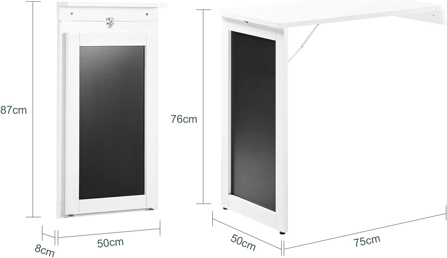 Wandtisch klappbar | Wandtisch mit Küchen Tafel | Klapptisch Weiss FWT20-W - Palo24