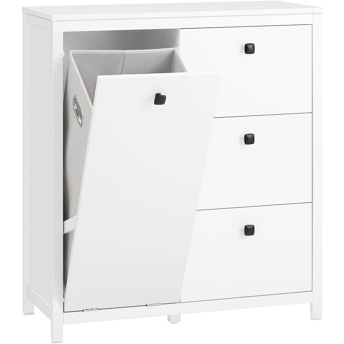Wäscheschrank mit Wäschesack | Badschrank | Wäschekorb | Badkommode | Weiss - Palo24