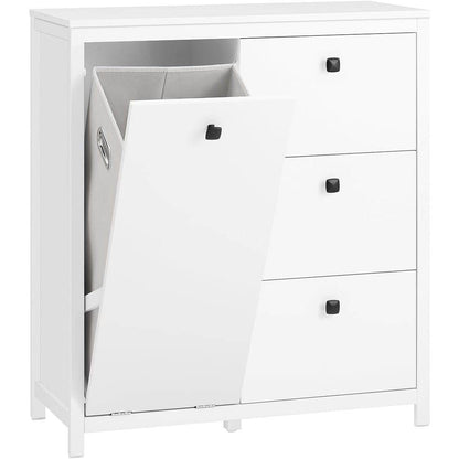 Wäscheschrank mit Wäschesack | Badschrank | Wäschekorb | Badkommode | Weiss - Palo24