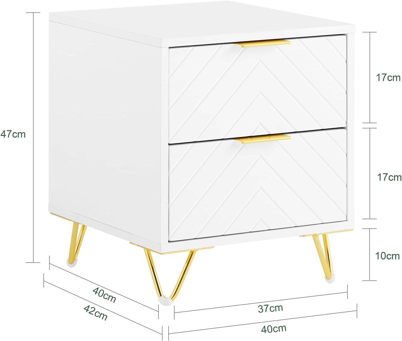 Nachttisch mit 2 Schubladen | Sofatisch | Beistelltisch | Weiss - Palo24