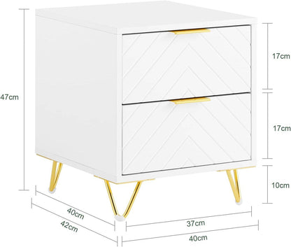 Nachttisch mit 2 Schubladen | Sofatisch | Beistelltisch | Weiss - Palo24