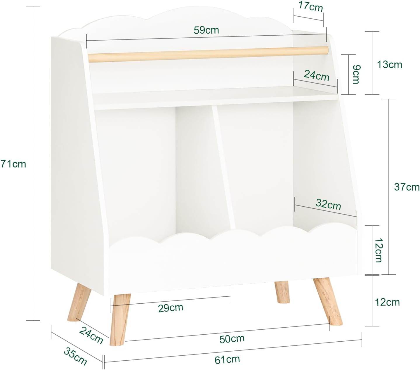 Kinderbücherregal | Aufbewahrungsregal | Montessori Regal | Weiss - Palo24