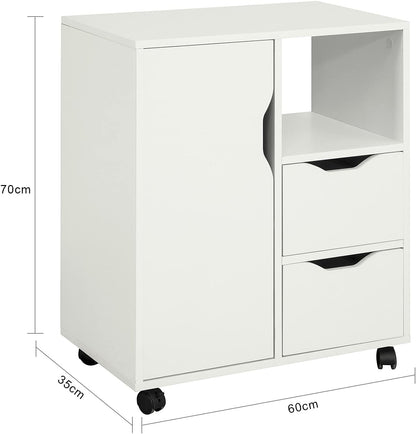 Druckertisch mit Schublade | Beistelltisch | Couchtisch Weiss FBT105-W