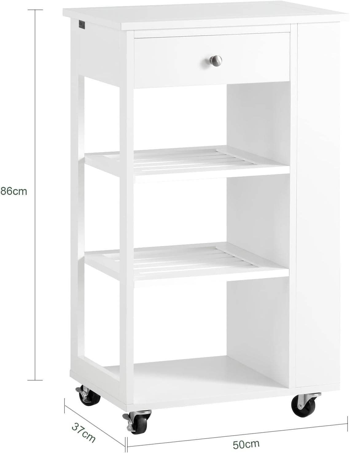Küchenwagen | Rollwagen mit Schublade | Servierwagen Weiss FKW12-II-W - Palo24