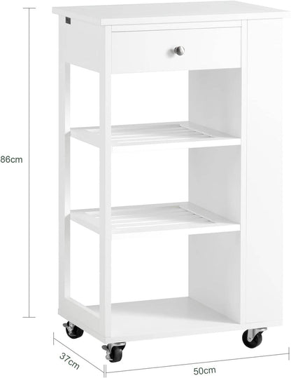 Küchenwagen | Rollwagen mit Schublade | Servierwagen Weiss FKW12-II-W - Palo24