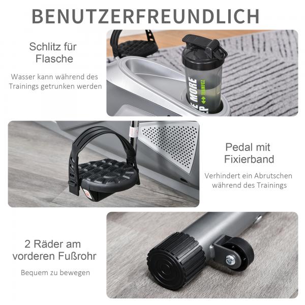 Liegeergometer LCD-Anzeige 8 stufig einstellbarem Magnetwiderstand