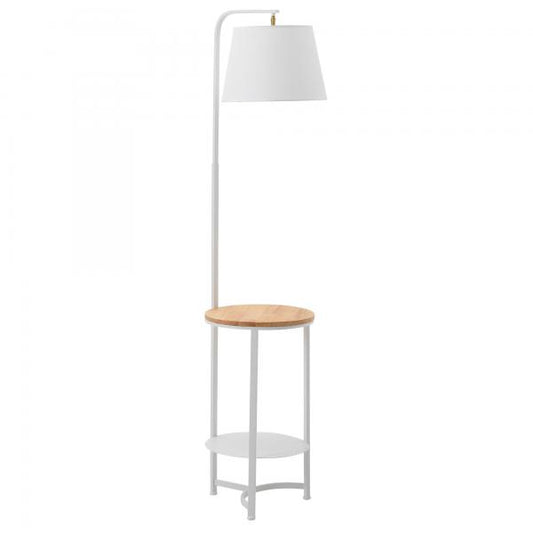 Lampadaire avec étagère blanc 38 table d'appoint