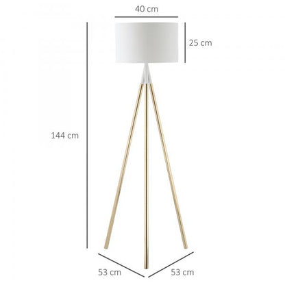 Lampadaire lampadaire or blanc 53 cm x 53 cm x 144 cm