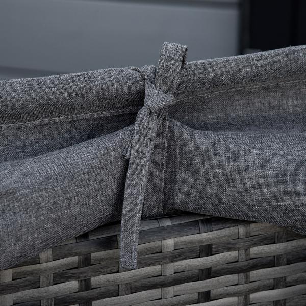 Rattan Sonneninsel 4-teilige Liegeinsel mit Sonnendach grau - Palo24