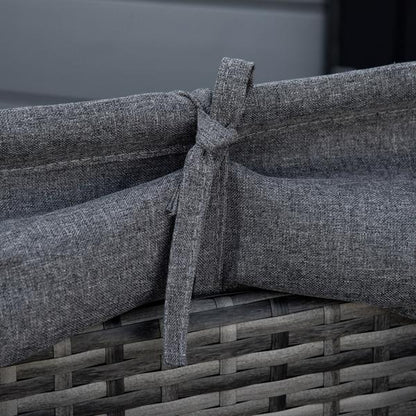 Rattan Sonneninsel 4-teilige Liegeinsel mit Sonnendach grau - Palo24