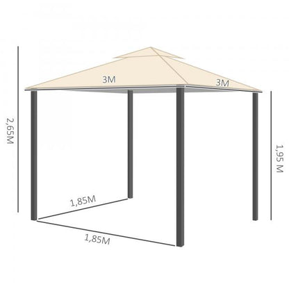 Luxus Pavillon 3x3 m wetterfest