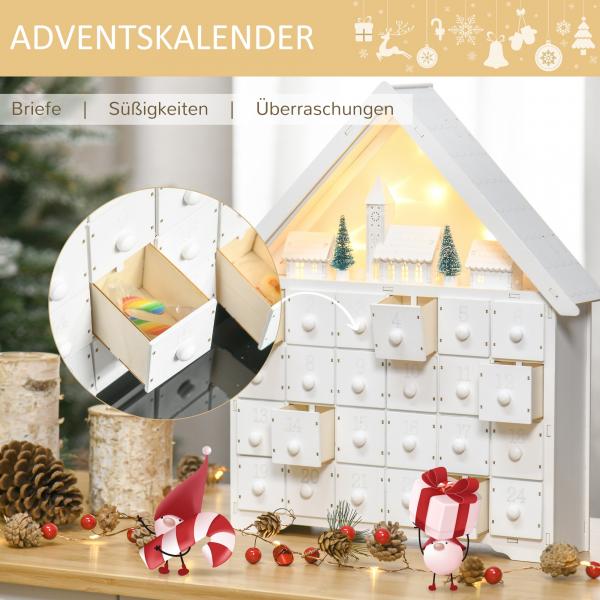 Adventskalender 39 cm x 9 cm x 42 cm