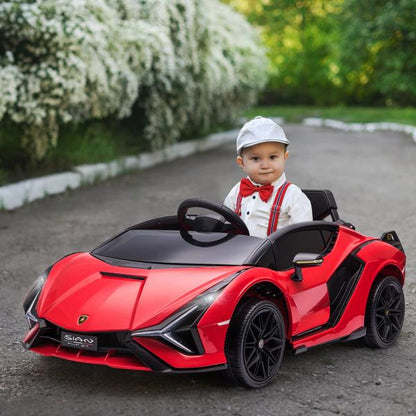 Kinderfahrzeug 2 Fahrmodi Lamborghini SIAN SUV-Auto-Spielzeug Elektroauto (MP3/USB) Licht 3–5 Jahre PP Metall Rot