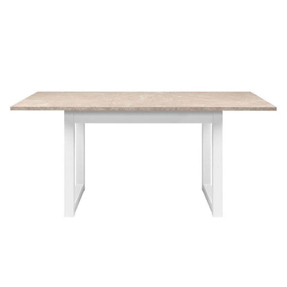 Esstisch ausziehbar 120x80 cm Sandstein Weiss - Palo24