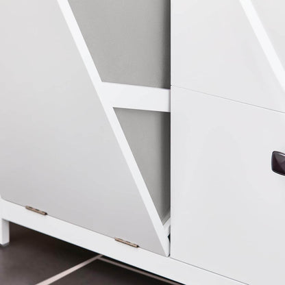 Wäscheschrank mit Wäschesack | Badschrank | Wäschekorb | Badkommode | Weiss - Palo24