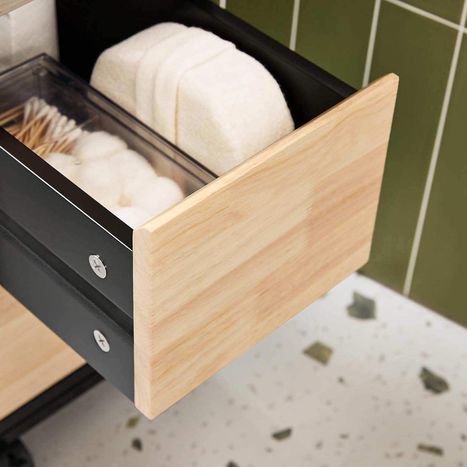 Nischenregal mit 3 Schubladen | Küchenregal schmales | Nischenwagen | BZR54-SCH - Palo24